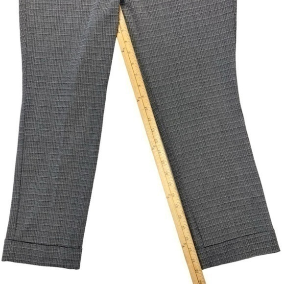 Ann Taylor Ankle Pants Womens Size 12 Petite Black White Stretch Cuff Hem NEW - Picture 8 of 11